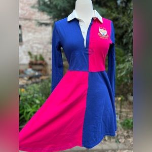 Polo Ralph Lauren long sleeve color block mini dress, Deadstock womans Xs-sm